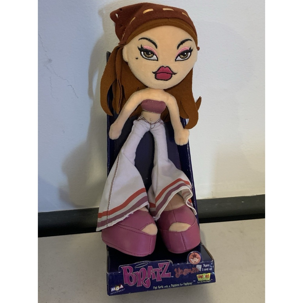 Yasmin Bratz Poseable Stuffed Girl Plush Doll Toy VTG 2002 MGA Fun4All 10" NEW!!